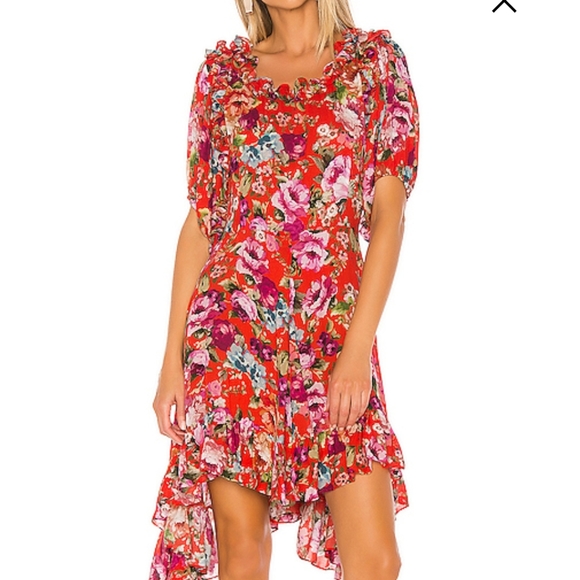 Babydoll Dress in Red Floral - Picture 1 of 3